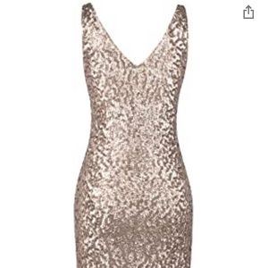 NWT Rose gold sequined dress v-neck